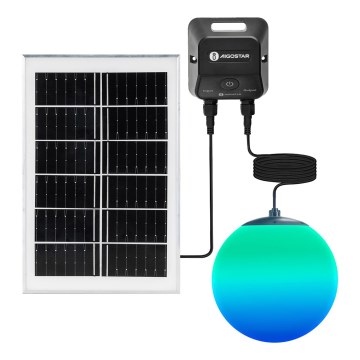 Aigostar - Suspension solaire à intensité variable RGBW MESH LED/20W/3,7V 4000 mAh 2700K-6500K IP65 d. 20 cm
