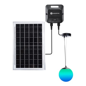 Aigostar - Suspension solaire à intensité variable RGBW MESH LED/35W/3,7V 8000 mAh 2700K-6500K IP65 d. 50 cm