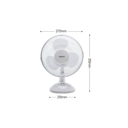 Aigostar - Tafel Ventilator 22W/230V 27 cm wit