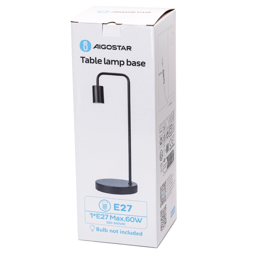 Aigostar - Tafellamp 1xE27/60W/230V zwart