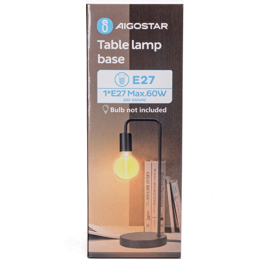 Aigostar - Tafellamp 1xE27/60W/230V zwart