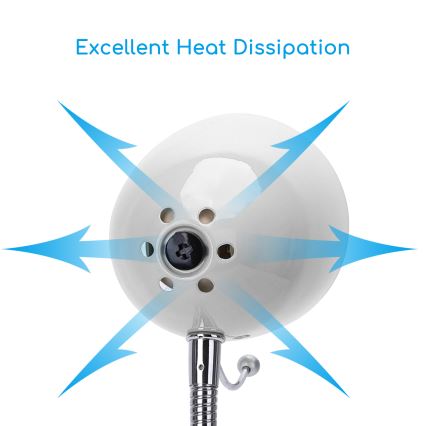 Aigostar - Tafellamp met klem 1xE27/11W/230V wit/glanzend chroom