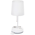 Aigostar - Tafellamp met stopcontacten 1xE27/60W/230V wit