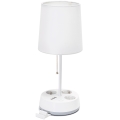 Aigostar - Tafellamp met stopcontacten en USB-poorten 1xE27/60W/230V wit