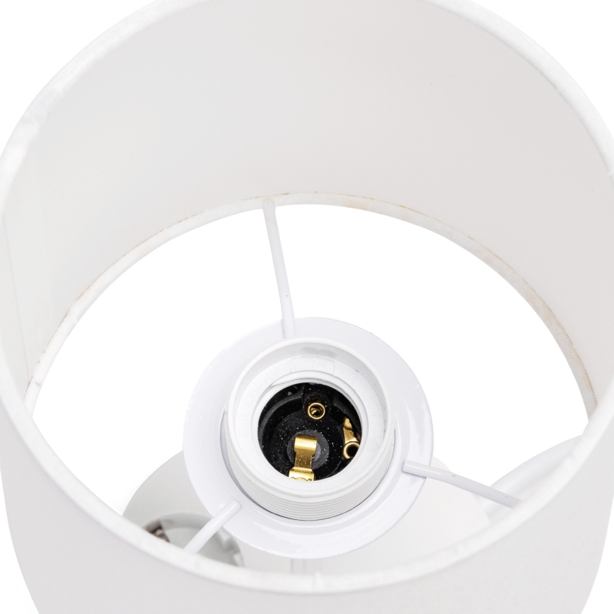 Aigostar - Tafellamp met stopcontacten en USB-poorten 1xE27/60W/230V wit