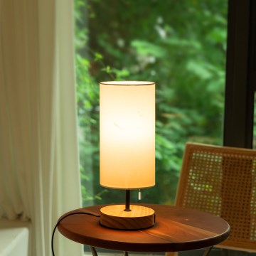Aigostar - Tafellamp met USB-poort 1xE27/40W/230V zwart/crème
