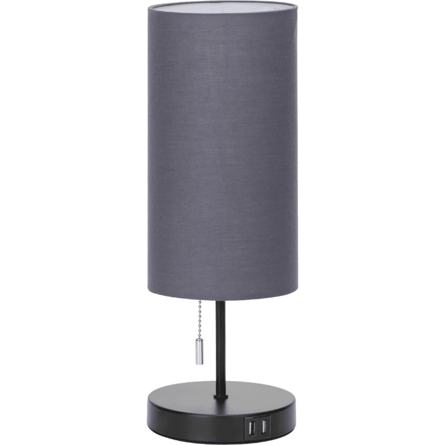 Aigostar - Tafellamp met USB-poort 1xE27/40W/230V zwart