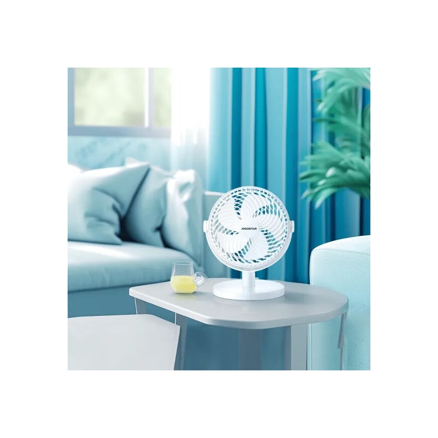 Aigostar - Tafelventilator 3W/5V wit