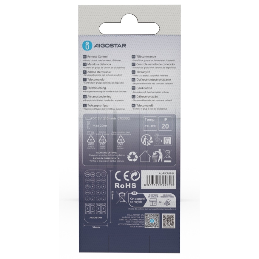 Aigostar - Télécommande MESH 1xCR2032