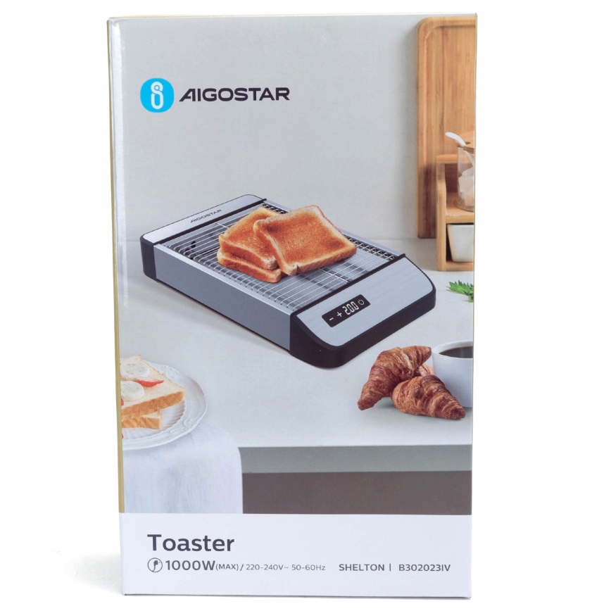Aigostar - Toaster 840-1000W/230V mat chroom