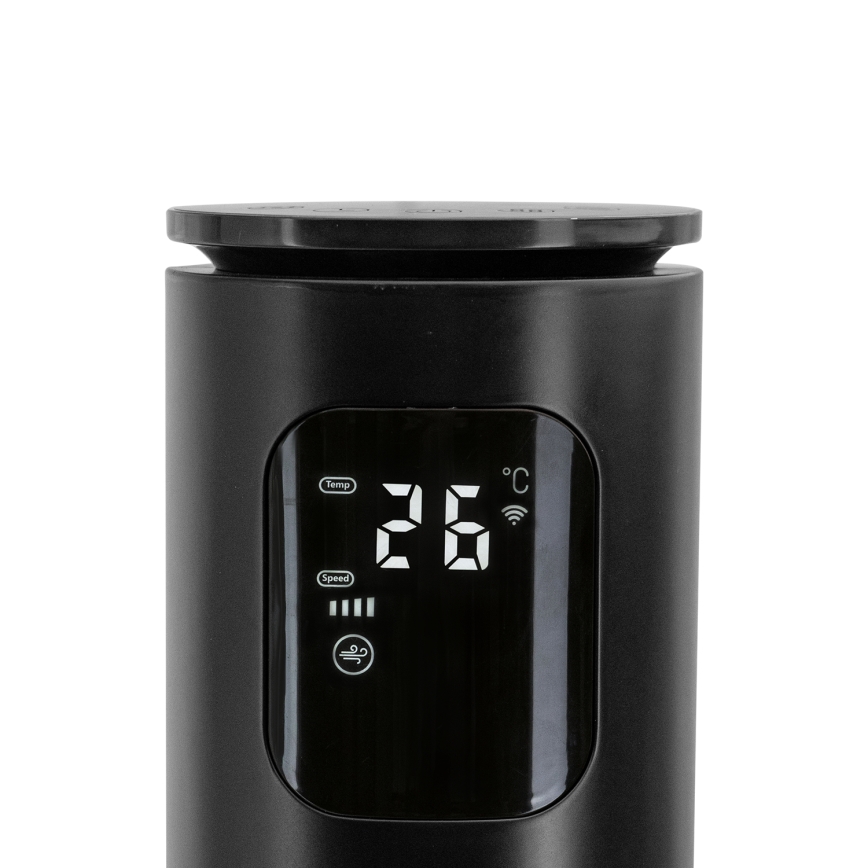Aigostar - Toren ventilator 50W/230V zwart Wi-Fi + afstandsbediening