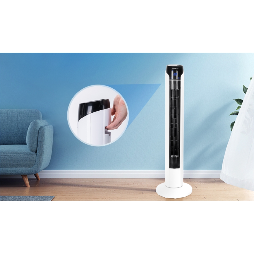 Aigostar - Toren ventilator 50W/230V zwart/wit + afstandsbediening