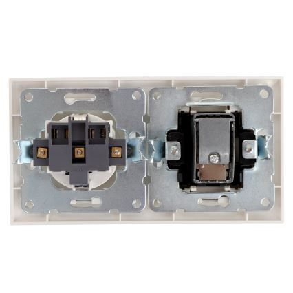 Aigostar - TV-aansluiting en SCHUKO-stopcontact 230V met afdekraam, wit