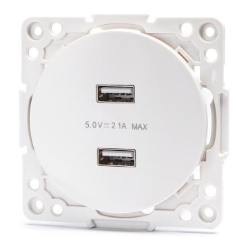 Aigostar - USB-voedingsstopcontact zonder afdekraam, 2x USB-A, wit