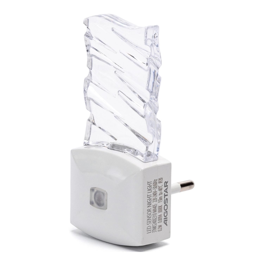 Aigostar - Veilleuse avec détecteur crépusculaire LED/0,2W/230V 3000K