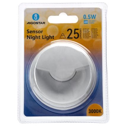Aigostar - Veilleuse avec détecteur crépusculaire LED/0,5W/230V 3000K
