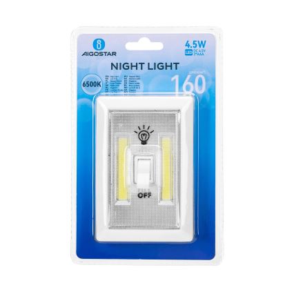 Aigostar - Veilleuse LED portable/3xAAA 6500K