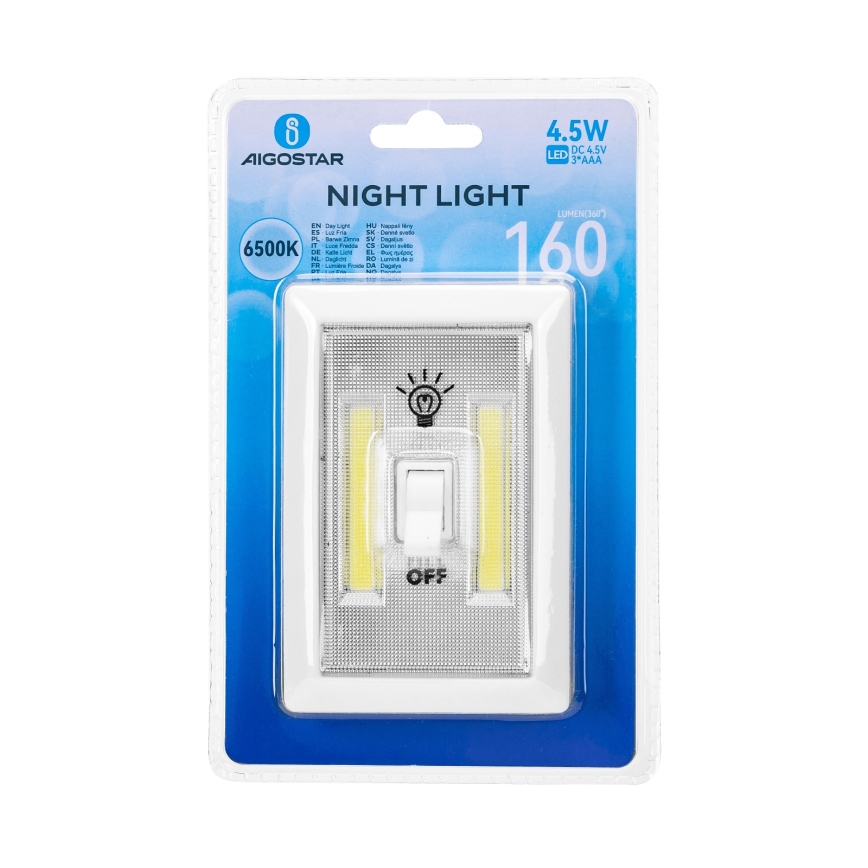 Aigostar - Veilleuse LED portable/3xAAA 6500K