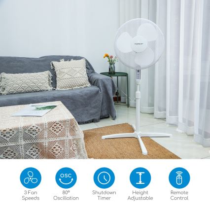 Aigostar - Ventilateur colonne 40W/230V 120 cm blanc