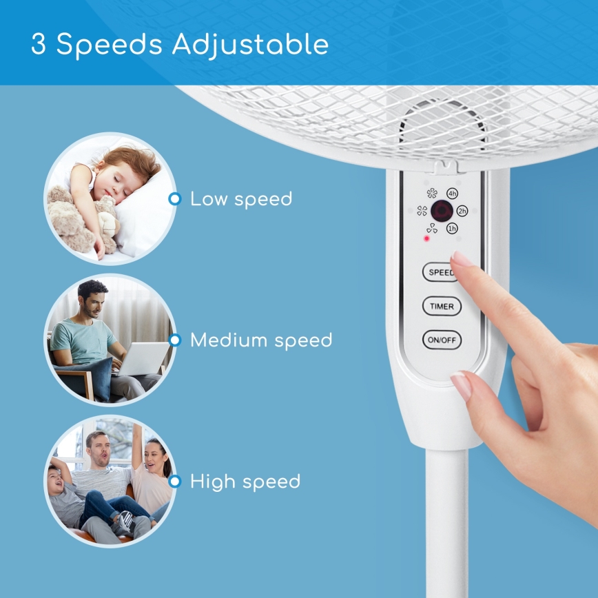 Aigostar - Ventilateur colonne 40W/230V 120 cm blanc