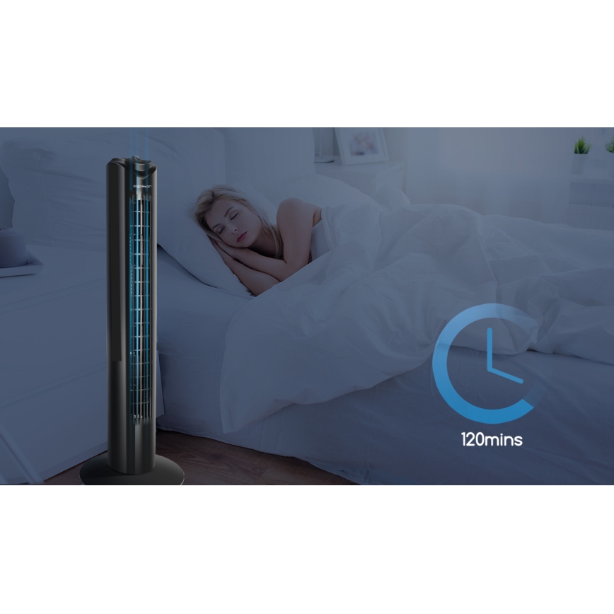 Aigostar - Ventilateur colonne 45W/230V noir