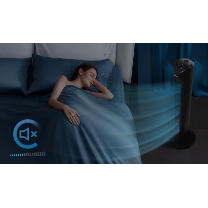 Aigostar - Ventilateur colonne 45W/230V noir