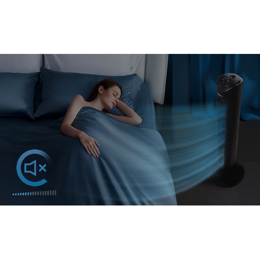 Aigostar - Ventilateur colonne 45W/230V noir