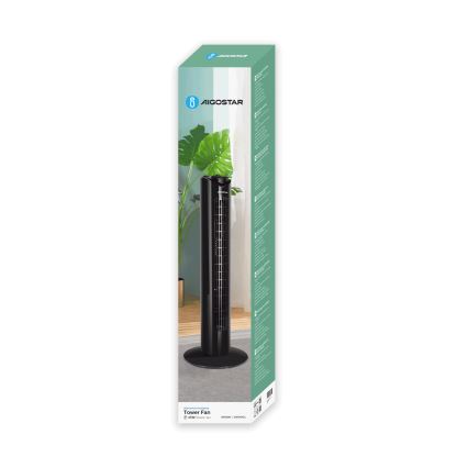 Aigostar - Ventilateur colonne 45W/230V noir