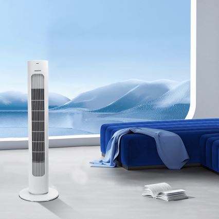 Aigostar - Ventilateur colonne 50W/230V blanc + Télécommande