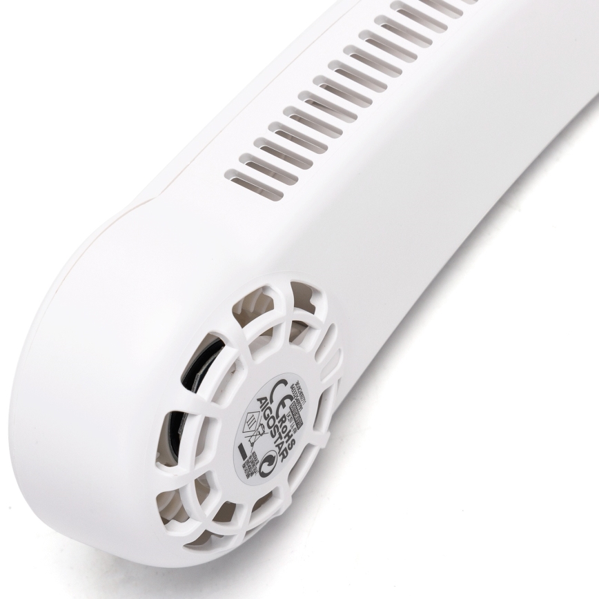 Aigostar - Ventilateur de cou rechargeable 4W/5V 2000mAh blanc