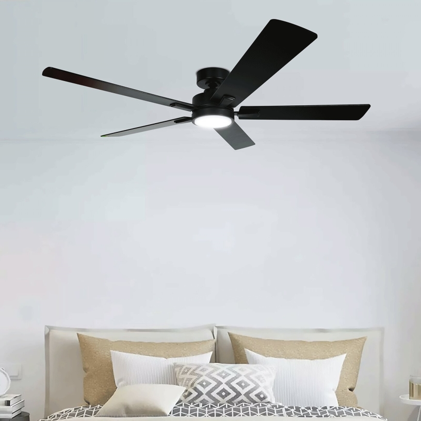 Aigostar - Ventilateur de plafond à intensité variable LED/20W/230V 2700-6500K 132cm marron + Télécommande