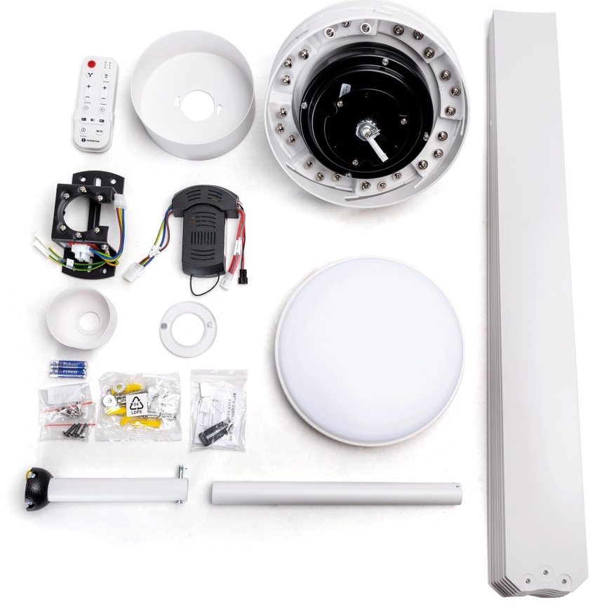 Aigostar - Ventilateur de plafond à intensité variable LED/24W/230V 2700-6500K d. 165 cm + Télécommande blanc