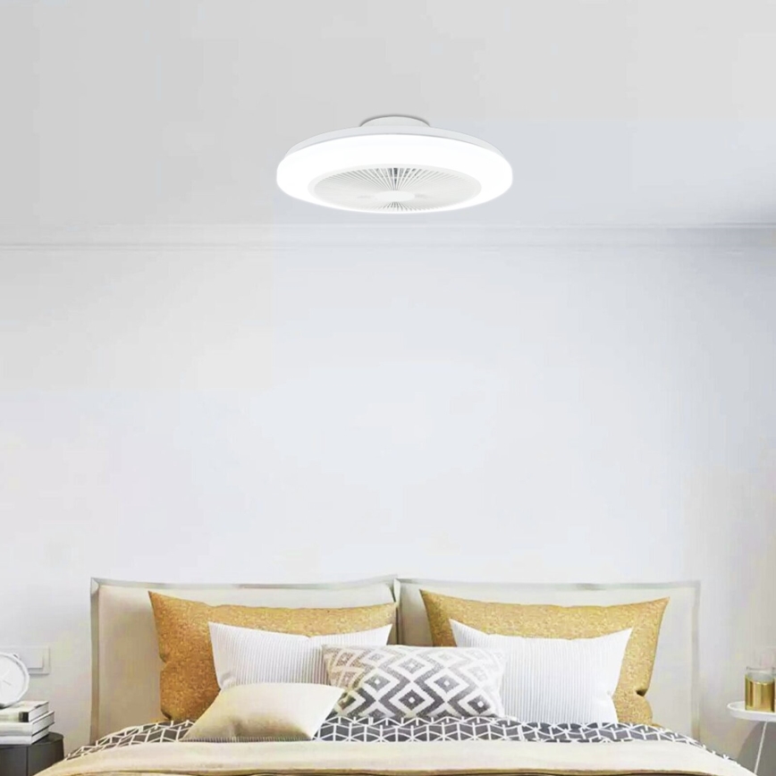 Aigostar - Ventilateur de plafond à intensité variable LED/40W/230V 2700-6500K d. 48 cm + Télécommande blanc