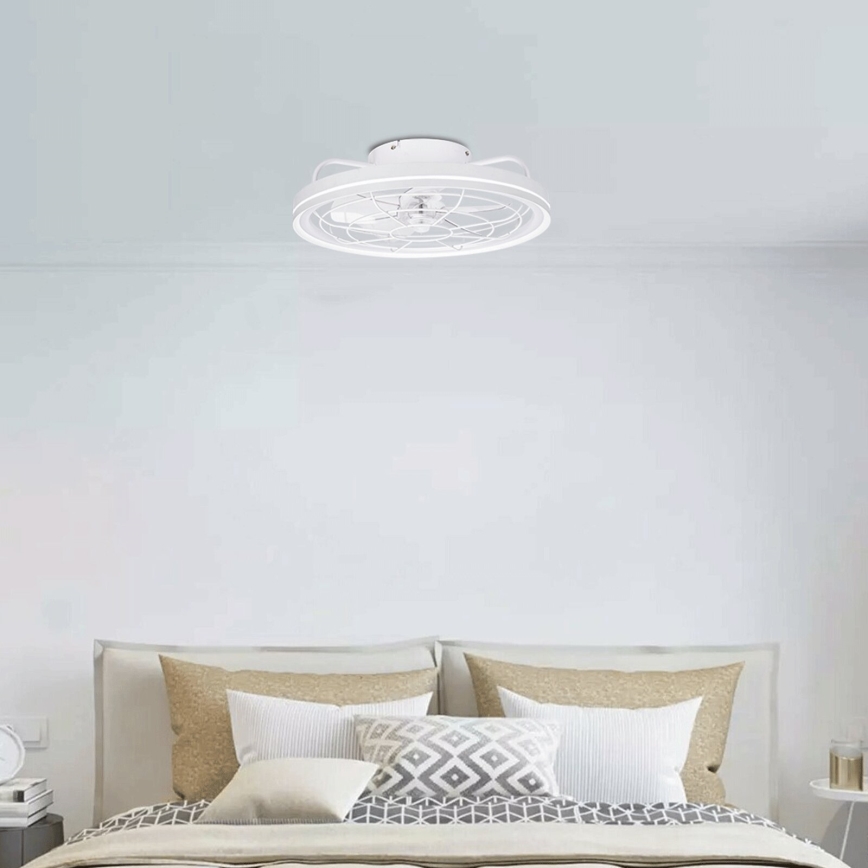 Aigostar - Ventilateur de plafond à intensité variable LED/40W/230V 2700-6500K d. 48 cm + Télécommande blanc