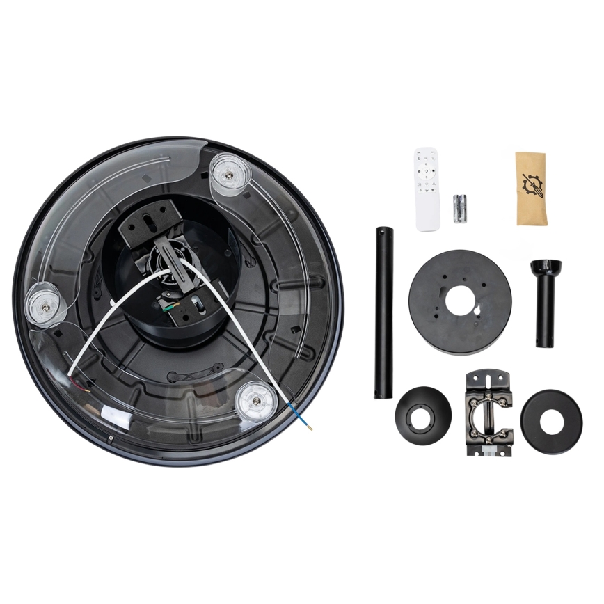 Aigostar - Ventilateur de plafond à intensité variable LED/50W/230V 2700-6500K 106cm noir + télécommande