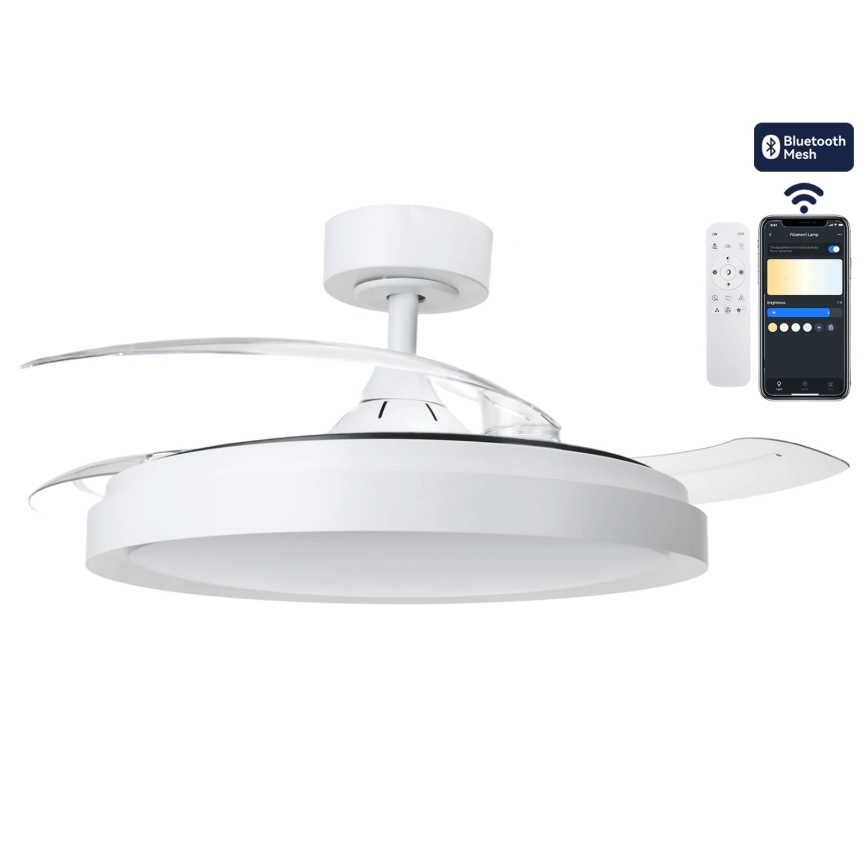 Aigostar - Ventilateur de plafond LED dimmable LED/50W/230V 2700-6500K Ø 106cm blanc + télécommande