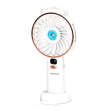 Aigostar - Ventilateur de poche rechargeable 5W/5V 2400 mAh USB blanc