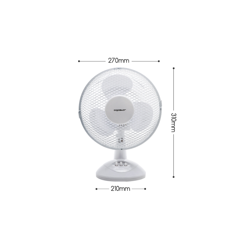 Aigostar - Ventilateur de table 22W/230V 27 cm blanc