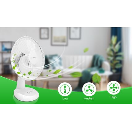 Aigostar - Ventilateur de table 35W/230V 34 cm blanc