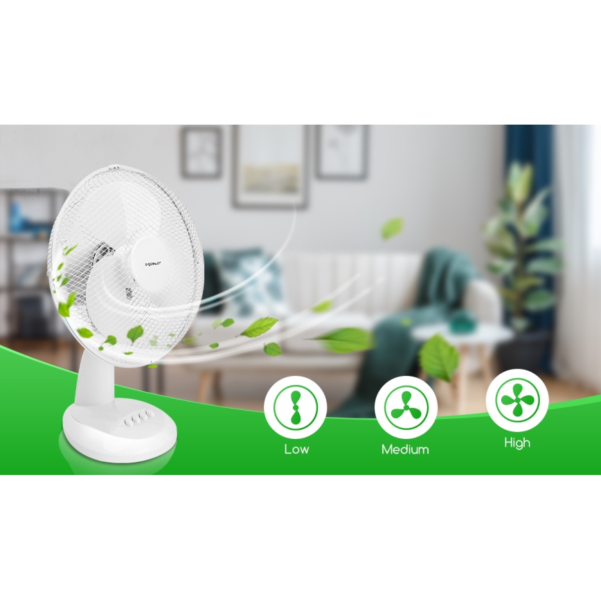 Aigostar - Ventilateur de table 35W/230V 34 cm blanc