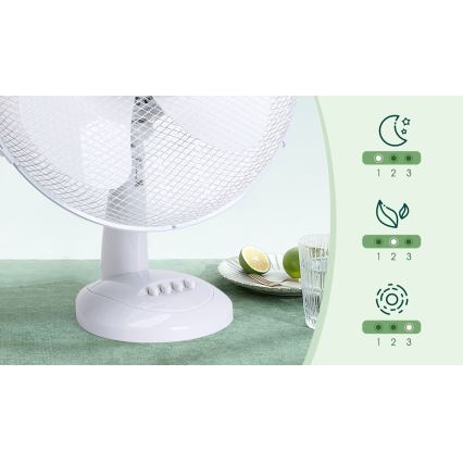 Aigostar - Ventilateur de table 45W/230V 34 cm blanc