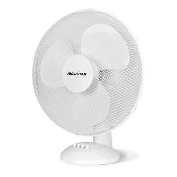 Aigostar - Ventilateur de table 50 W/230 V, blanc