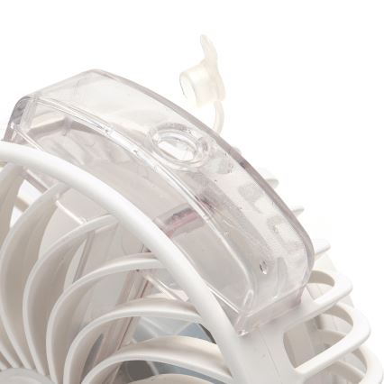 Aigostar - Ventilateur de table rechargeable avec pince 2W/5V 2400mAh USB blanc