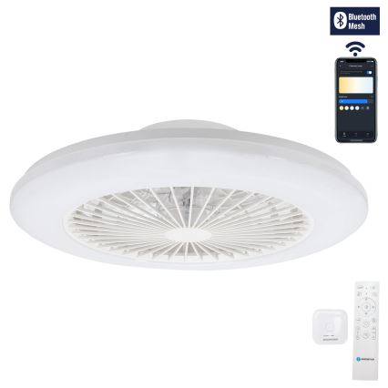 Aigostar - Plafonnier LED dimmable avec ventilateur LED/40W/230V 2700-6500K Ø 48,5 cm blanc + télécommande