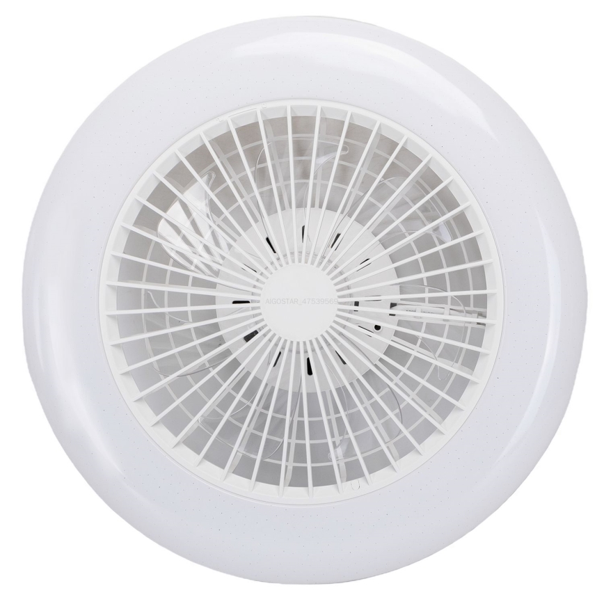 Aigostar - Plafonnier LED dimmable avec ventilateur LED/40W/230V 2700-6500K Ø 48,5 cm blanc + télécommande