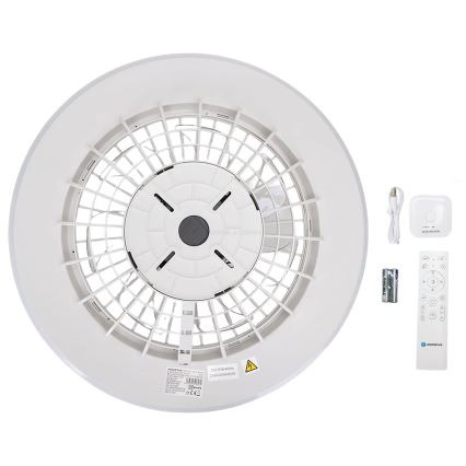 Aigostar - Plafonnier LED RGBW dimmable avec ventilateur LED/40W/230V 2700-6500K Ø 48,5 cm blanc + télécommande