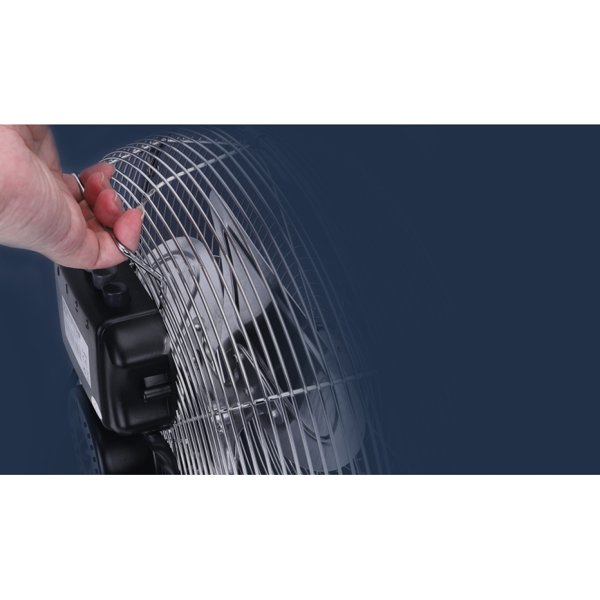 Aigostar - Ventilateur sur pied 100W/230V Ø 54 cm chrome brillant