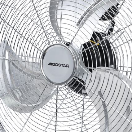 Aigostar - Ventilateur sur pied 100W/230V Ø 54 cm chromé brillant
