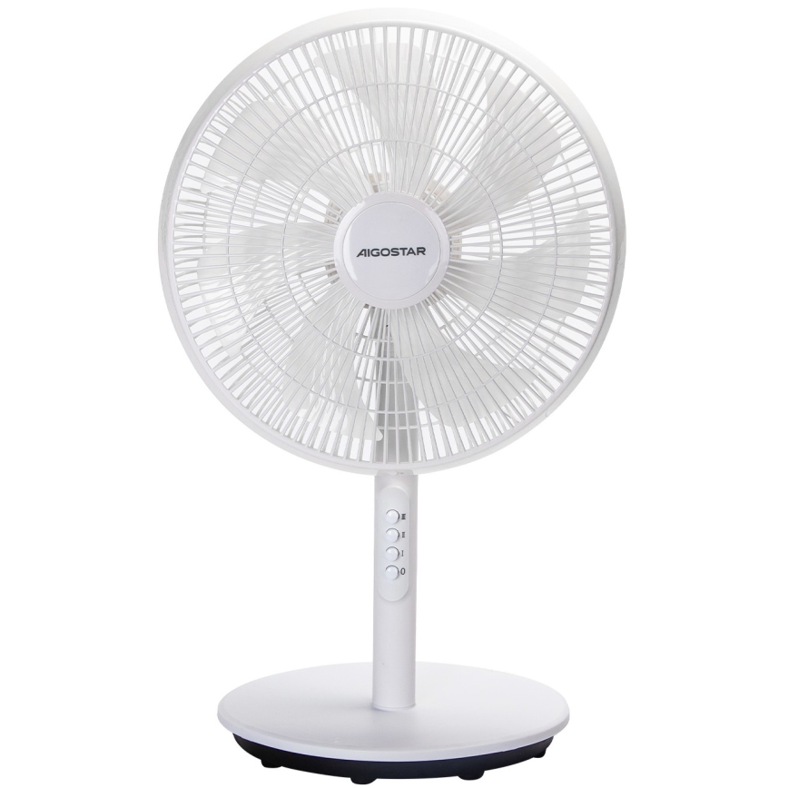 Aigostar - Ventilateur sur pied 45W/230V 110 cm blanc