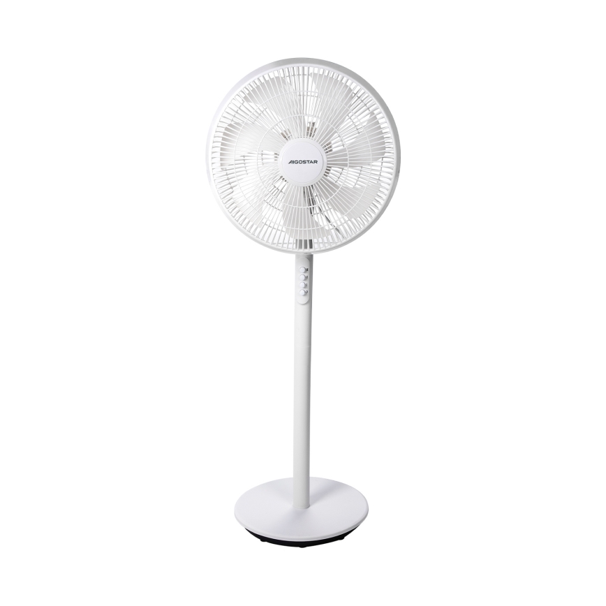 Aigostar - Ventilateur sur pied 45W/230V Ø 35 cm blanc